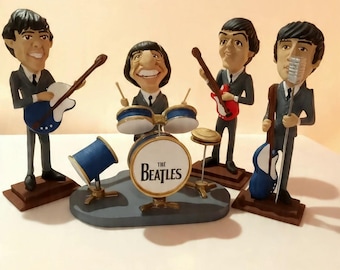 Statuetta dei Beatles realizzata a mano | oggetti da collezione della band | decorazioni musicali | regalo vintage rock | decorazioni per la casa