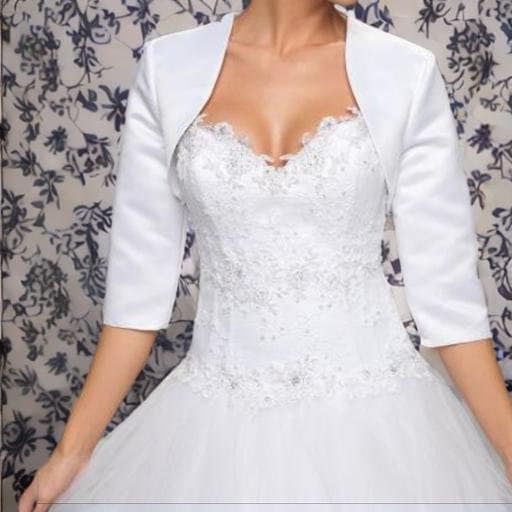 2023 Ladies Wedding Bridal Satin Jacket With Three Quarter - Etsy