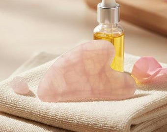 Gua Sha Skincare Tool Rose Quartz Crystal