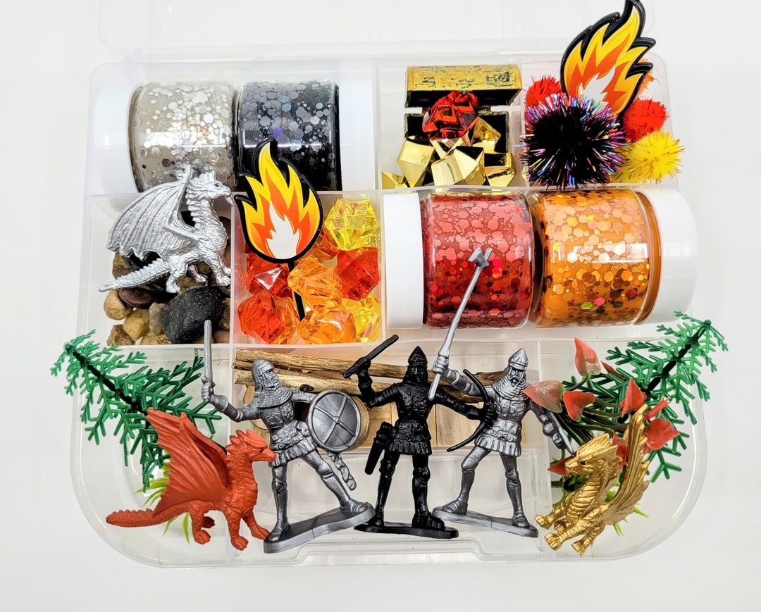 Knights and Dragons Playdough Kit Knight Dragon Play Dough Etsy