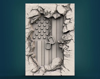 Lot d'impression 3D du drapeau américain patriotique : cadeau de vétéran (téléchargement numérique)