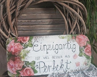 Deko Dachziegel Biberschwanz Vintage Garten, Sprüche individualisierbar