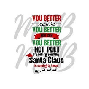 Santa Claus is coming to town PNG and SVG