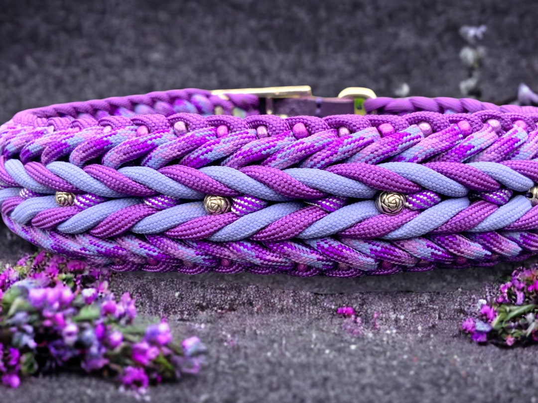 Beaded Dog Collar Lavender Fields Etsy