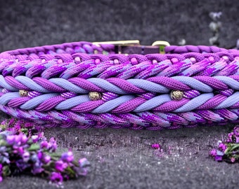 Beaded Dog Collar- Lavender Fields