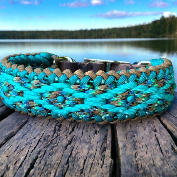 Beaded Dog Collar Leather Etsy