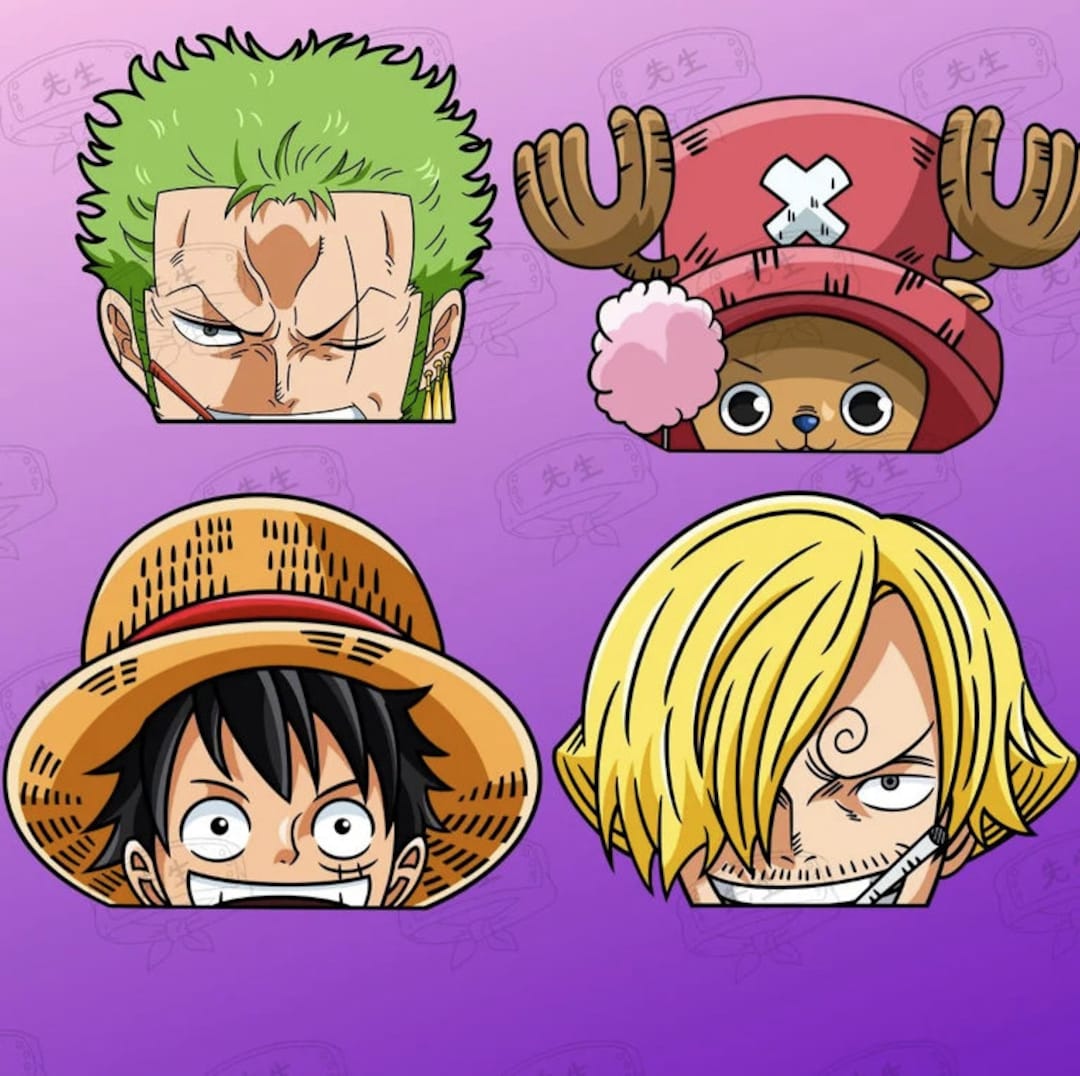 Goofy Strawhat Pirate Anime Peeker Stickers Etsy