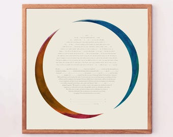 The Elements Minimalist Ketubah | Fire, Air, Earth, Water