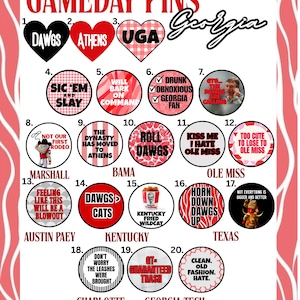 Gameday Buttons | University of Georgia Gameday | Dawg Buttons