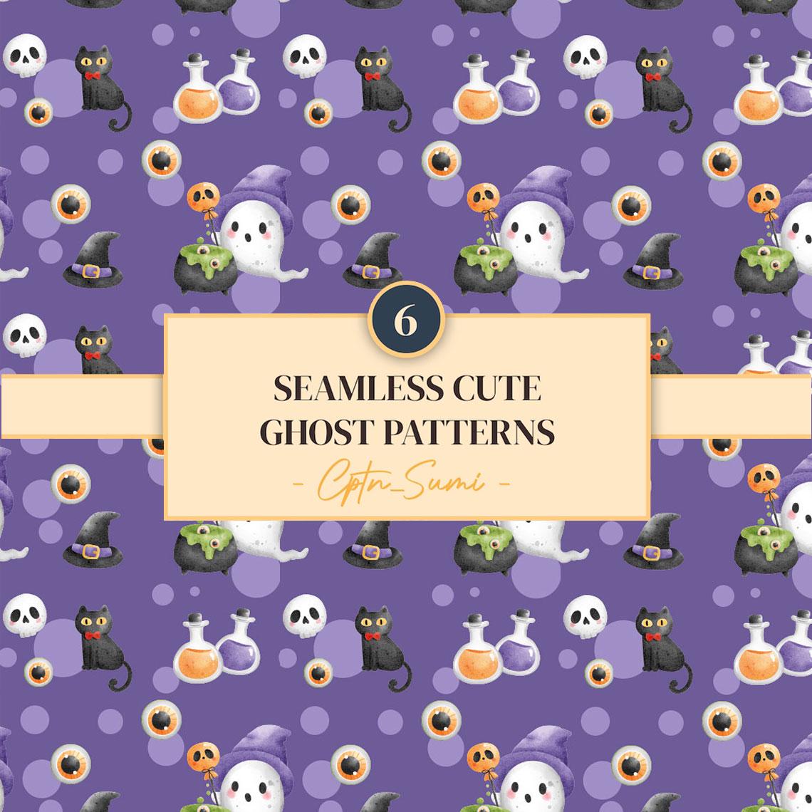 Cute Ghost Seamless Pattern | Halloween Digital Paper (JPG) - Etsy