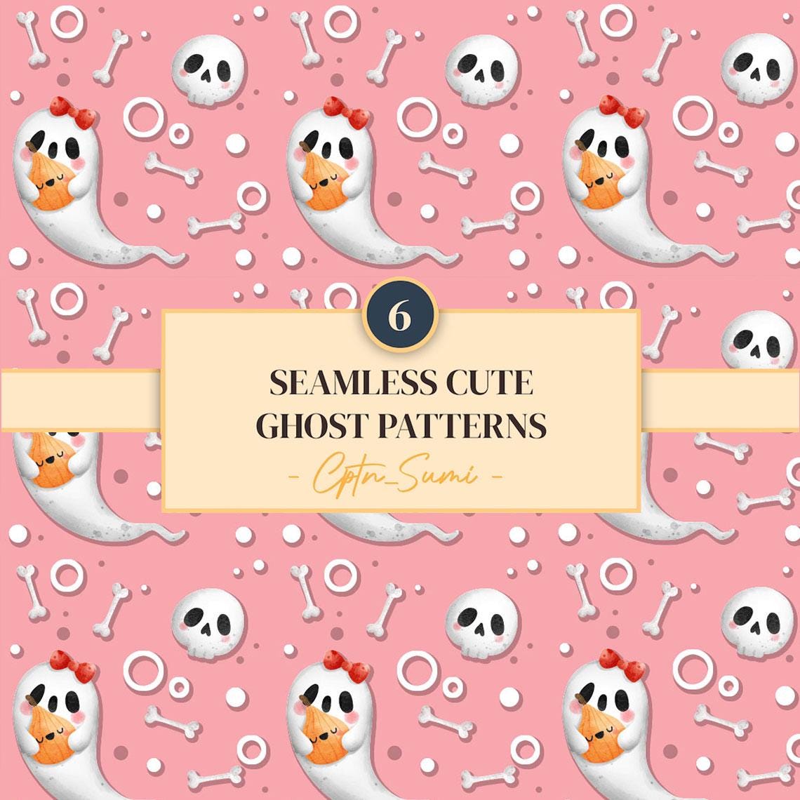 Cute Ghost Seamless Pattern | Halloween Digital Paper (JPG) - Etsy