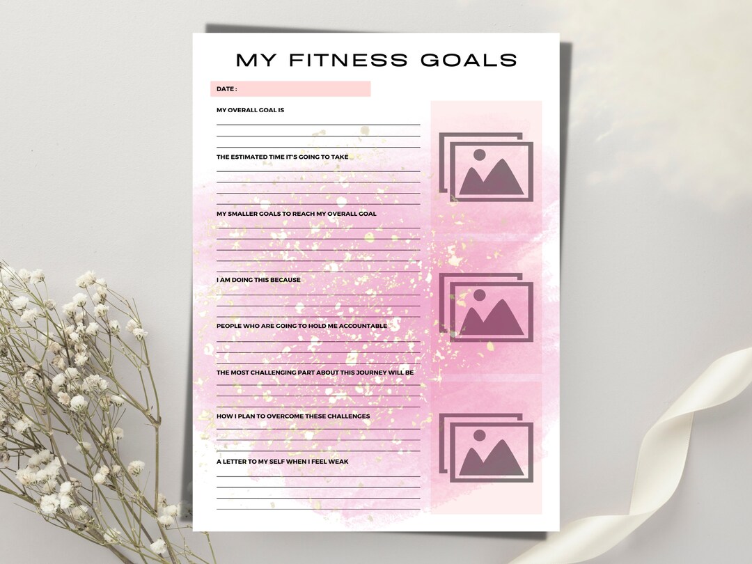 Fitness Goal Planner Printable, Fitness Planner, Health Planner