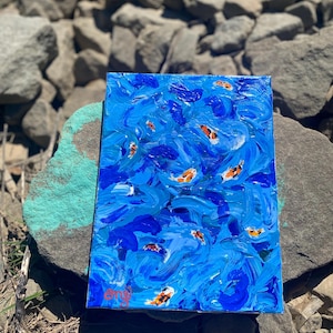 Koi Pond Original Acrylic Painting