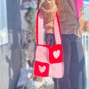 Crochet Heart Tote Bag - $15.49 on AliExpress, via Thieve •