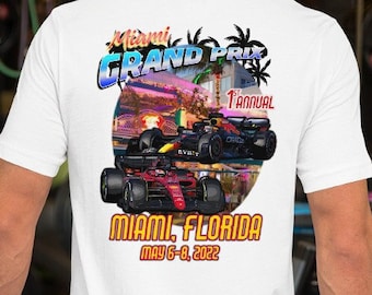 F1 Racing Men's T-Shirt New Size XL Blue Miami Logo Graphic T-Shirt