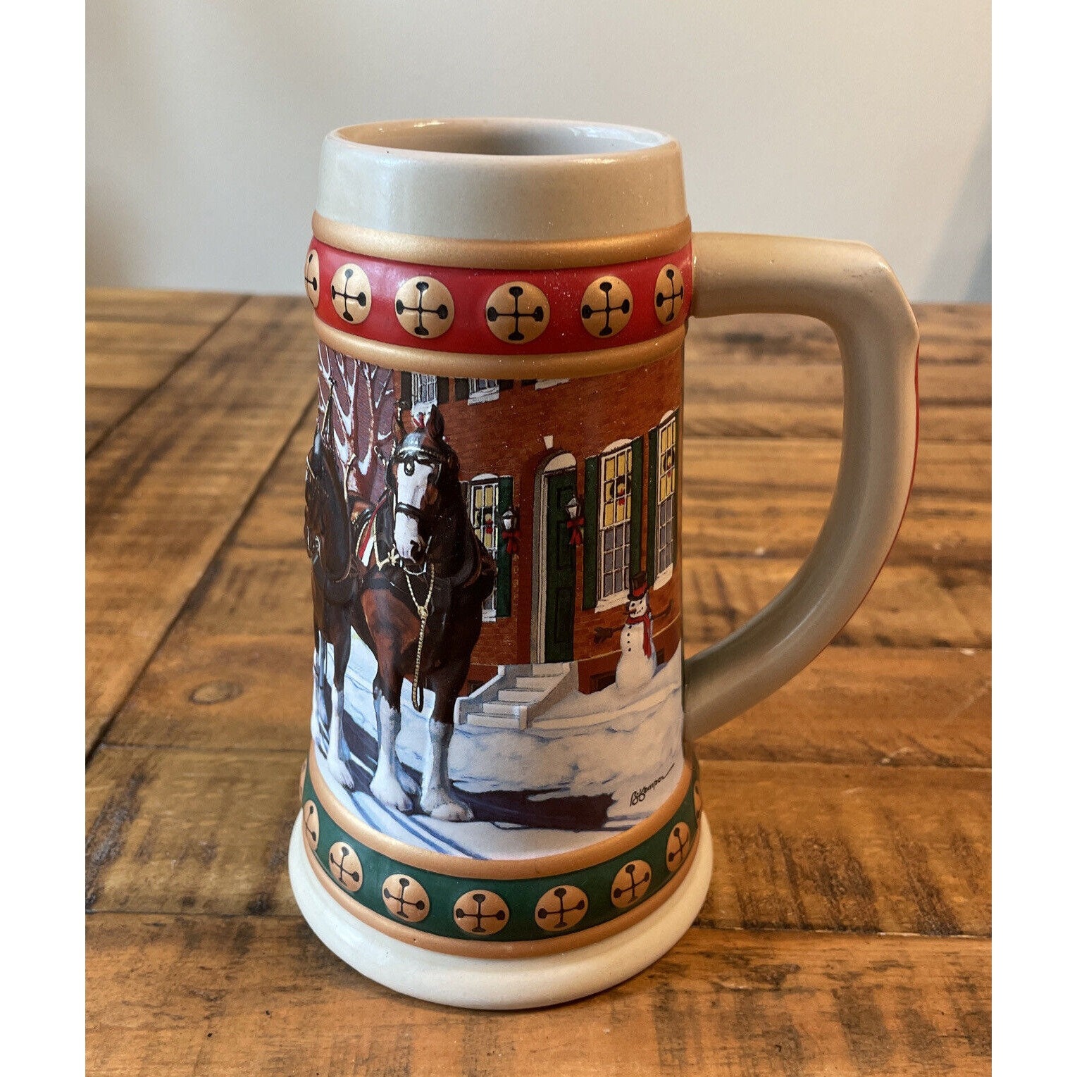 1993 BUDWEISER HOLIDAY STEIN Collection hometown Holiday Clydesdale Mug