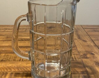 Vintage Anchor Hocking Manchester Tartan Pitcher with Ice Lip 50oz