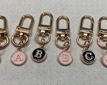 Initials Cash Binder charms/Purse Charms/floral/ keychain/letter/personal/typewriter