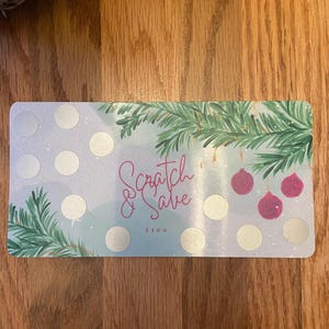 "Weihnachts-Scratch-Off-Spar-Challenge - Bargeldbudgetierung - ""Geldfüllung"" - Winter - Urlaub."