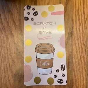 Kaffee-Rätsel Scratch Off - Spar-Challenge - Bargeldbudgetierung - Bargeldfüllung