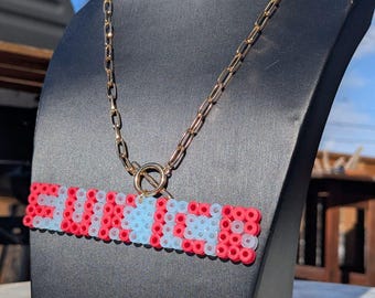 Custom Chains - FUK ICE Icy Coral Chain Perler Bead Sprite