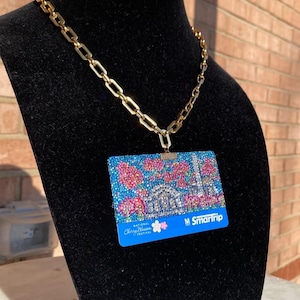 Correntes personalizadas - Corrente de cartão Bling Metro “Cherry Blossom Metro”