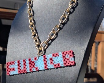 Custom Chains - FUK ICE Icy Maroon Chain Perler Bead Sprite