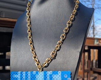 Custom Chains - FUK ICE Icy Blue Chain Perler Bead Sprite