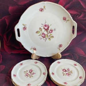 Royal Tettau Germany - pastry set, cake dish & 5 pastry plates