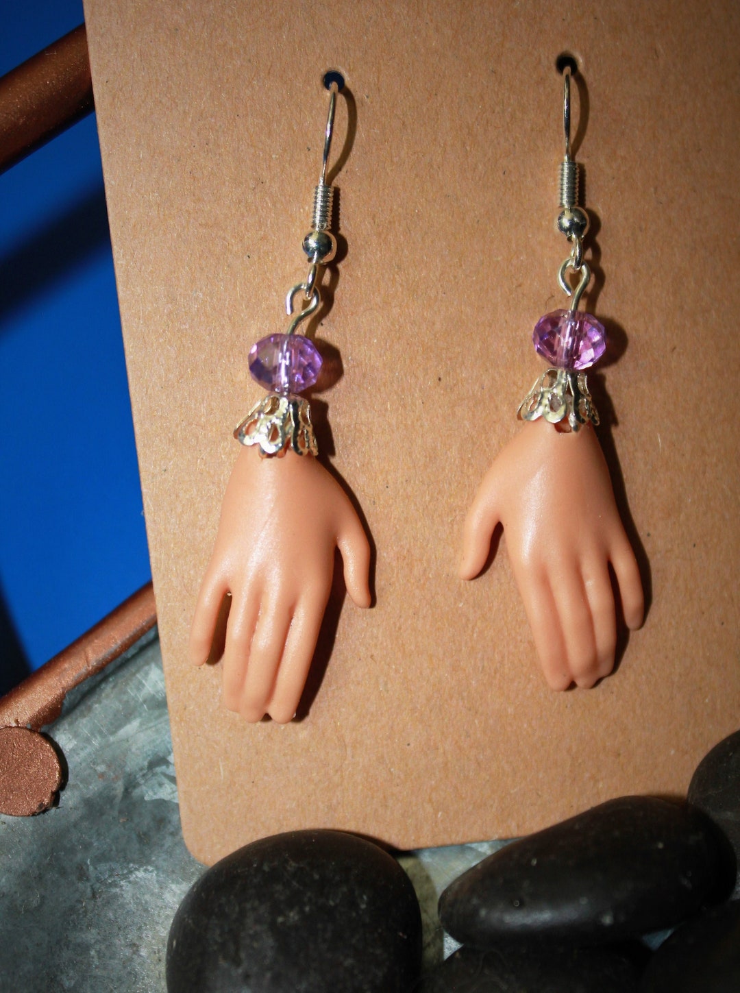 Fancyish Upcycled Barbie Hands Earrings Etsy