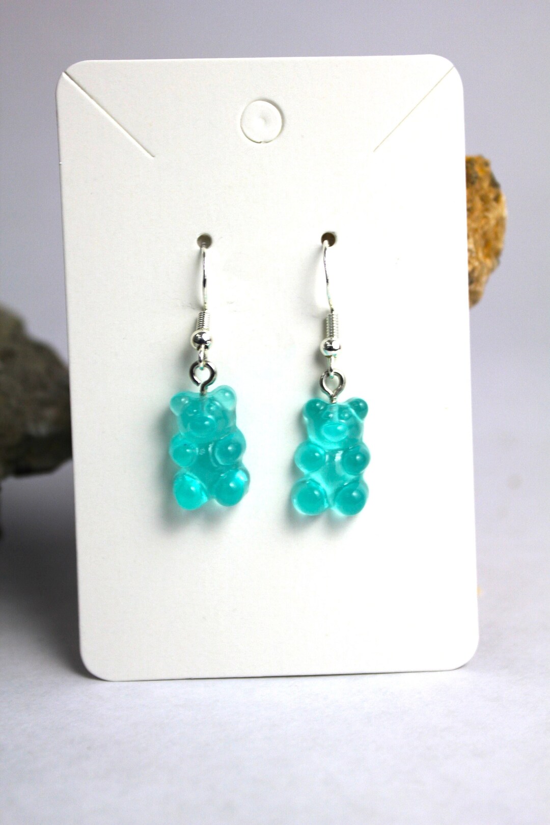 Gummy Bear Earrings - Blue Resin | Kandy Core | Pastel Goth - Etsy