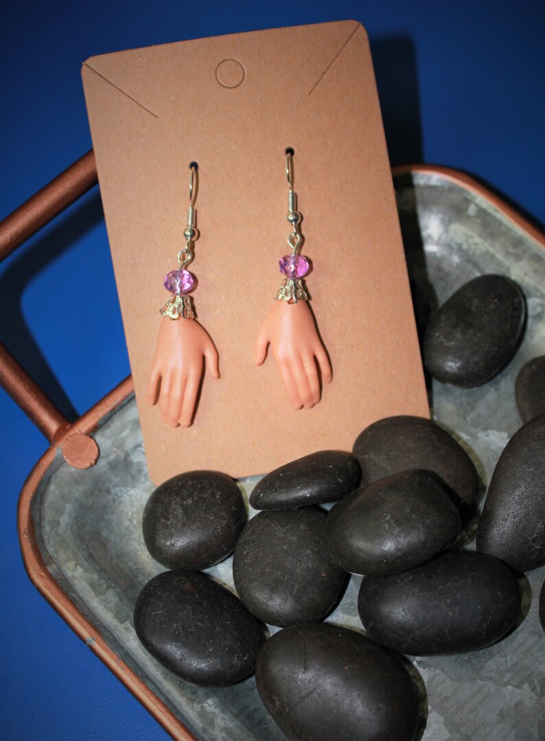 Fancyish Upcycled Barbie Hands Earrings Etsy