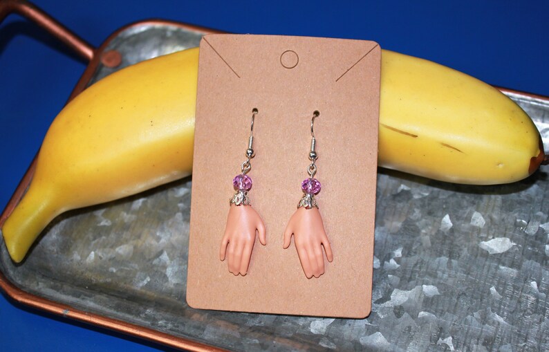 Fancyish Upcycled Barbie Hands Earrings Etsy