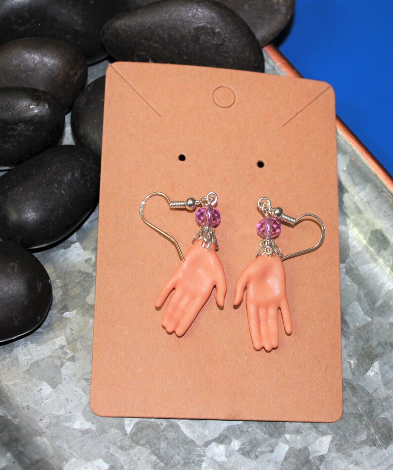 Fancyish Upcycled Barbie Hands Earrings Etsy