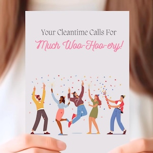 Votre temps d'abstinence est synonyme de woo-Hooery ! | Carte de célébration de rétablissement 5 x 7 po. | Enveloppe incluse