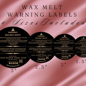 Modern Wax Melt Label Template Editable Label DIY Minimal Wax Tart Label Customizable Pre Designed Wax Label Template Instant Download Aral