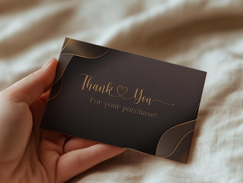 Editable Luxury Thank You Card: Printable Business Stationery (canva ...