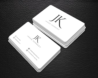 Minimal White and Black Business Card | Elegant Design | Professional Card (Canva)