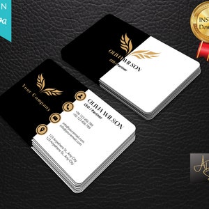 Minimalist Business Cards, Editable Luxury Business Cards, Business Card Template, Canva Business Cards, Printable Business Card