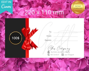 Boho Gift Certificate Template, DIY Printable Gift Voucher Certificate, Editable Gift Card, Spa Gift Certificate, Editable Gift Card,
