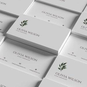 Simple White Business Card | Minimalist Template 3.5x2 Inches | Canva Editable Design | Modern Printable Branding Card | Instant Download