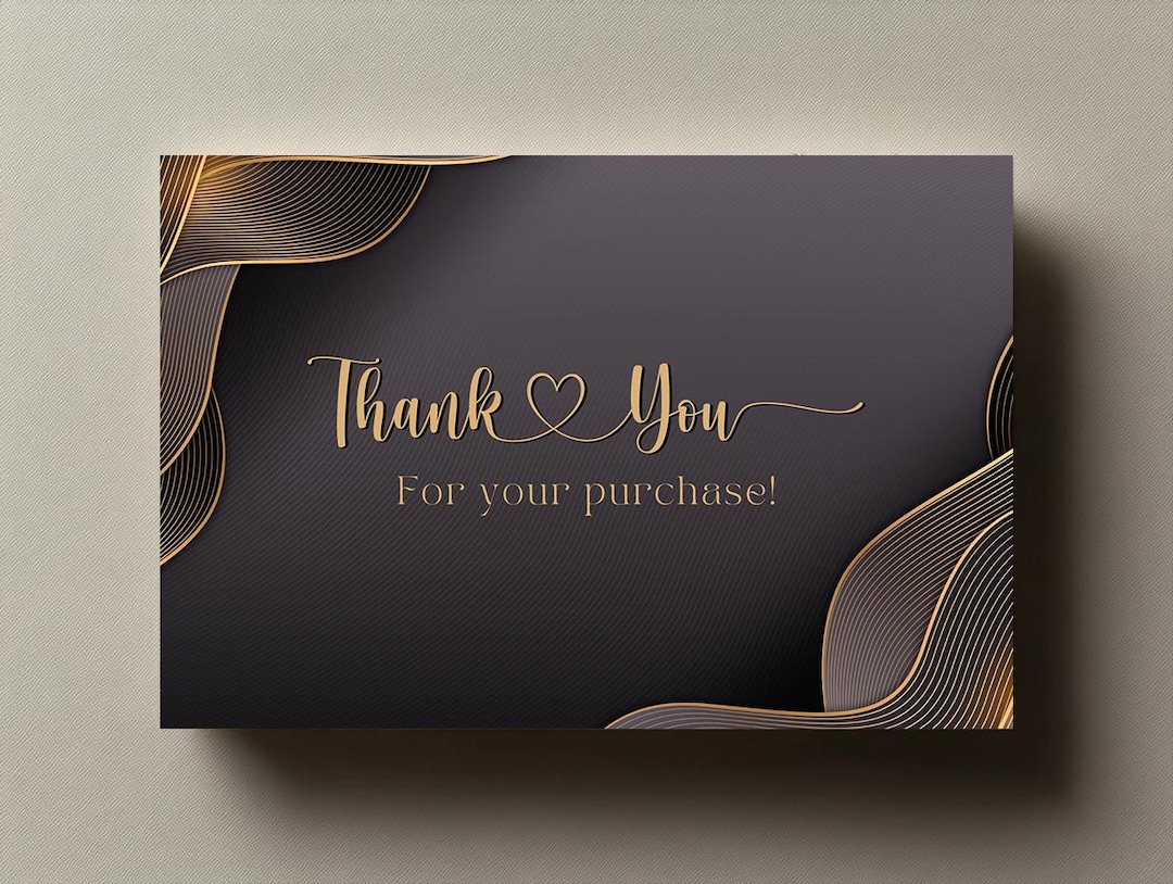 Editable Luxury Thank You Card: Printable Business Stationery (canva ...