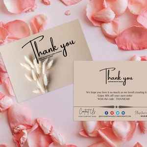 Small Business Thank You Card Template, Editable Business Thank You Card Thanks For Your Purchase Card, Printable Thank You Package Insert