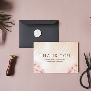 Luxury Thank You Card Template, Minimal Business Thank You Card Template, Neutral Printable Package Insert Card, AralDesignStudio Cp2