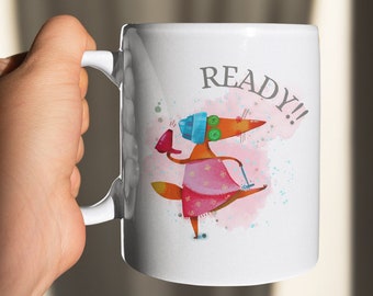 Funny Coffee Mug - Mugs with Sayings - Coworker Gift - Funny Ready Mug - Cute Fox Mug - Hot Chocolate Mug