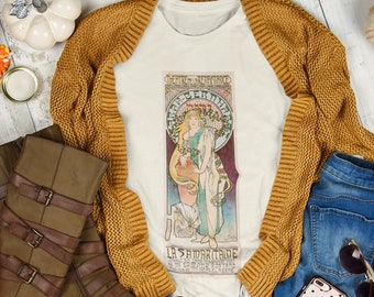 Mucha Goddess Art Nouveau -aesthetic shirt,aesthetic clothing,art shirt,art clothing,artsy shirt, art nouveau t shirt,tumblr trendy Tee