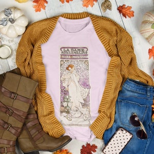 Mucha Goddess Art Nouveau -aesthetic shirt,aesthetic clothing,art shirt,art clothing,artsy shirt,art nouveau t shirt,tumblr trendy Tee
