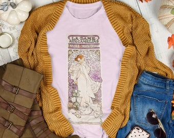 Mucha Goddess Art Nouveau -aesthetic shirt,aesthetic clothing,art shirt,art clothing,artsy shirt,art nouveau t shirt,tumblr trendy Tee