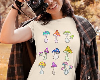 Magic Mushroom Shirt, Botanical Shirt, Hippie Shirt, Vintage Plant Shirt, Fall Shirt, Botanical Tee, Mushroom T-Shirt, Plant Shirt