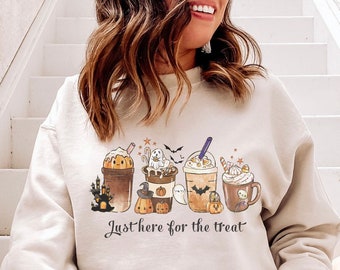Pumpkin Spice Coffee Retro Halloween Sweatshirt, Fall Crewneck, Coffee Halloween Shirt, Fall Sweater, Pumpkin Shirt, Graphic Hoodie